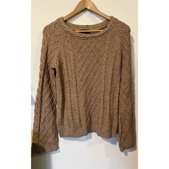 NWT Ann Taylor Beige Flecked Cable Knit Sweater Size XS - Picture 1 of 8